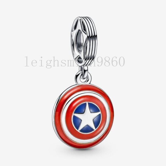 Pandora Marvel The Avengers Captain America Shield Dangle Charm - Picture 1 of 6